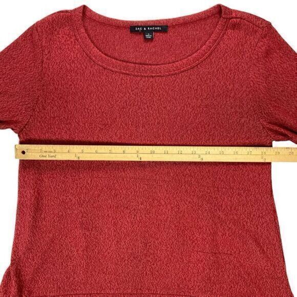 Zac & Rachel Sweater Womens Size Small Red Knit Floral Layered Tunic Sweater - Picture 9 of 15